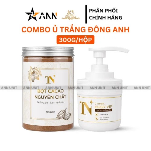 Combo Ủ Trắng Da Đông Anh - Ủ Trắng Body Vip Tn Đông Anh 300g + Bột Ca Cao Nguyên Chất Tn Đông Anh 300g