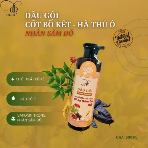 Chai nâu Dr Di Hi, Dầu gội vòi bơm đặt cạnh đồ chăm tóc