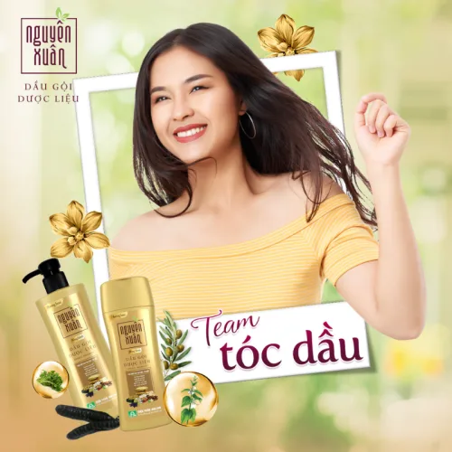 Dầu gội dược liệu Nguyên Xuân Bồng Bềnh màu kem, 250ml