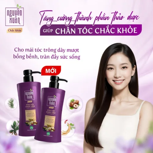 2. Kiểm tra đúng dòng và quy cách trên chai — Dầu Gội Dược Liệu Nguyên Xuân