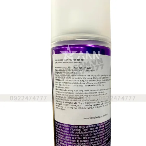 Girlz Only Dầu Gội Khô Hương Nho Màu Tím 200ml