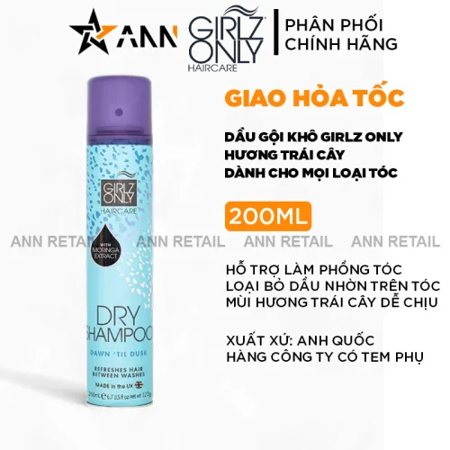 Girlz Only Dawn Til Dusk dầu gội khô xanh hương trái cây 200ml