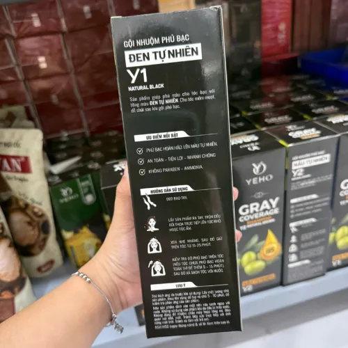 Dầu Gội Phủ Bạc Yeho Y1 425g - Dầu Gội Nhuộm Phủ Bạc Màu Đen