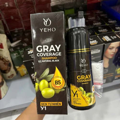 Dầu Gội Phủ Bạc Yeho Y1 425g - Dầu Gội Nhuộm Phủ Bạc Màu Đen