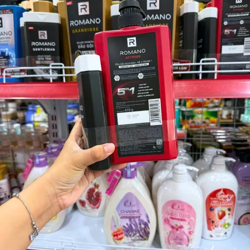 Bảng giá sỉ dầu Gội Romano Sạch Gàu Anti - Dandruff Shampoo Attitude 5 In 1 650g - Dầu Gội Nam Chai Đỏ (Tặng Sữa Tắm Sạch Sảng Khoái)