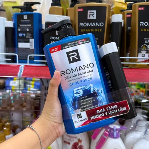 Đánh giá dầu Gội Romano Sạch Gàu Anti - Dandruff Shampoo Cool Force 5 In 1 650g - Dầu Gội Nam Chai Xanh Dương (Tặng Sữa Tắm Sạch Sảng Khoái)