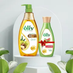 Sỉ dầu Tắm Ôliu Ôliv 3x Dưỡng Ẩm 650ml - Tặng Dầu Gội Ôliu Giúp Giảm Gãy Rụng Tóc