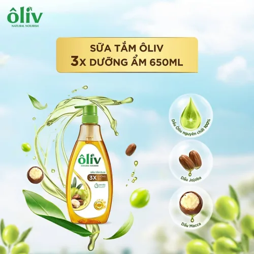 Sỉ dầu Tắm Ôliu Ôliv 3x Dưỡng Ẩm 650ml - Tặng Dầu Gội Ôliu Giúp Giảm Gãy Rụng Tóc