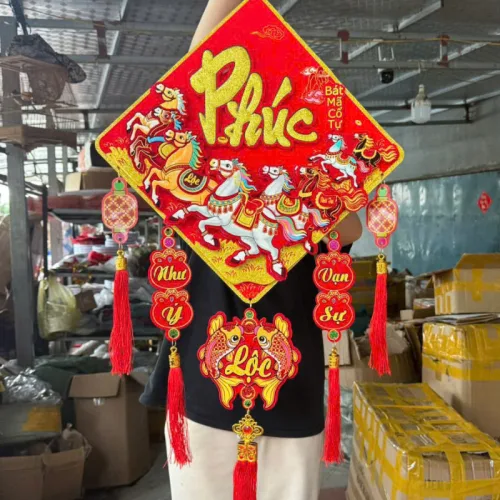Dây reo 3d Vuông Tràn Trí Tết 40cm
