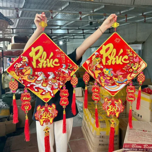 Dây reo 3d Vuông Tràn Trí Tết 40cm