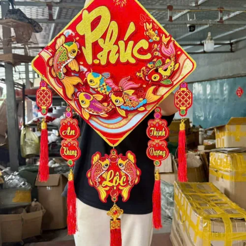 Dây reo 3d Vuông Tràn Trí Tết 40cm