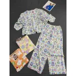 Đồ Bộ Nữ Áo Babydoll Tay Dài Quần Dài Họa Tiết Đáng Yêu Vải Tole Thấm Hút Tốt Size 45-62kg