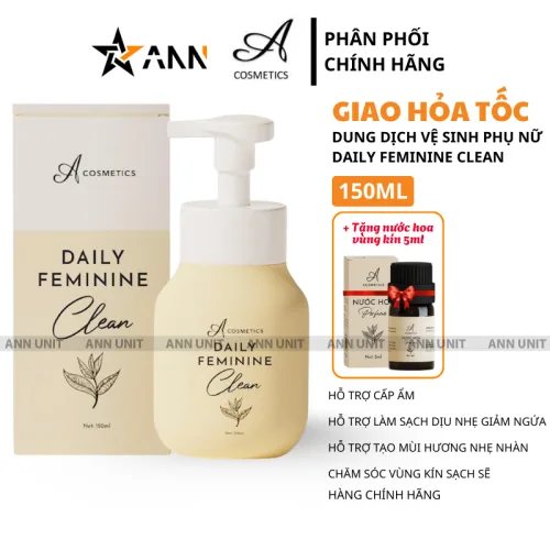 A Cosmetics Daily Feminine Clean, dung dịch vệ sinh 150ml kèm nước hoa vùng kín 5ml