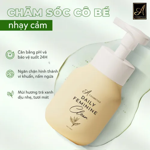 A Cosmetics Daily Feminine Clean, dung dịch vệ sinh 150ml kèm nước hoa vùng kín 5ml