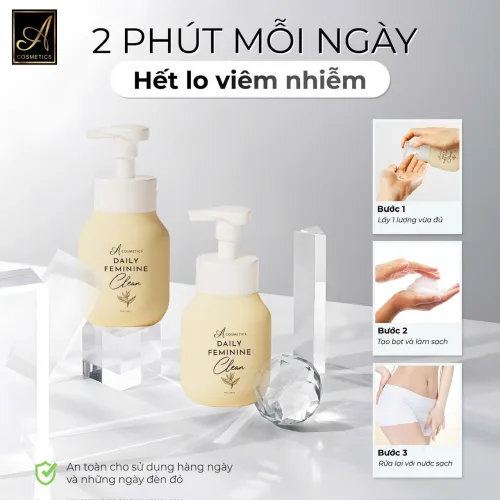 A Cosmetics Daily Feminine Clean, dung dịch vệ sinh 150ml kèm nước hoa vùng kín 5ml