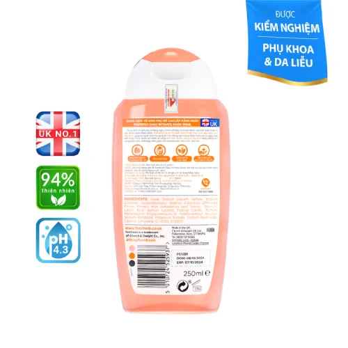 Femfresh Intimate Skin Care Daily Wash, dung dịch vệ sinh phụ nữ 250 ml