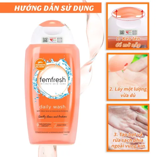 Femfresh Intimate Skin Care Daily Wash, dung dịch vệ sinh phụ nữ 250 ml