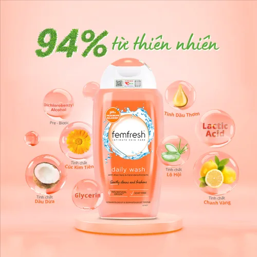 Femfresh Intimate Skin Care Daily Wash, dung dịch vệ sinh phụ nữ 250 ml