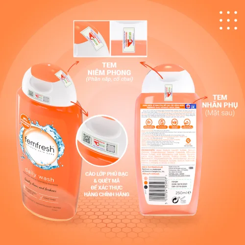 Femfresh Intimate Skin Care Daily Wash, dung dịch vệ sinh phụ nữ 250 ml
