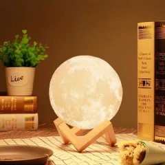 Bảng giá sỉ đèn Ngủ Hình Mặt Trăng 3D - Đèn Trang Trí Phòng Ngủ Kèm Đế 10x8.5x8.5cm