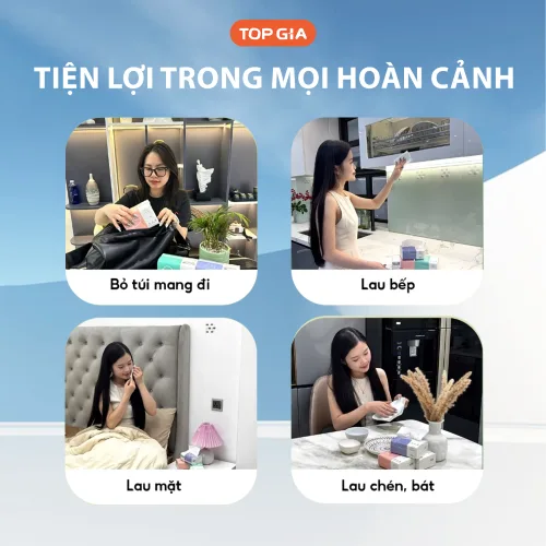 Bịt 10 Gói Nhỏ Giấy Ăn Top Gia 3 Màu