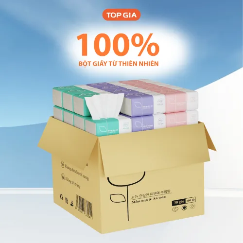 Bịt 10 Gói Nhỏ Giấy Ăn Top Gia 3 Màu