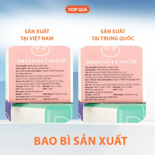 Bịt 10 Gói Nhỏ Giấy Ăn Top Gia 3 Màu