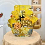 Giỏ Quà Tết 9 Món Xanh Đỏ Vàng - Quà Tặng Tết Sang Trọng - Quà Trang Trí Tết - Giỏ Quà Tết