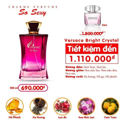 Nước hoa Charme So Sexy Eau De Parfum dành cho nữ 100ml