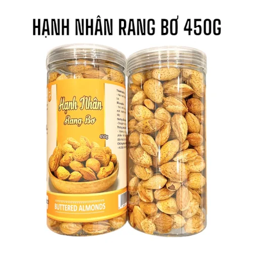Hạnh Nhân Rang Bơ Thơm Ngon 450g Hộp
