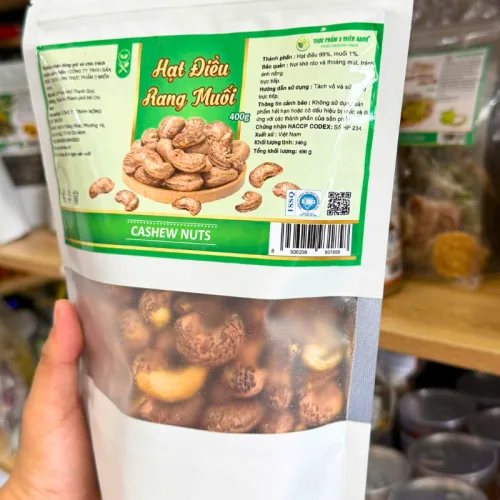 Hạt Điều Rang Muối Thực Phẩm 3 Miền Xanh 400g