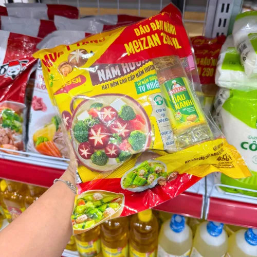 Combo MAGGI Hạt Nêm Nấm Hương Tự Nhiên 450g, Tặng 1 Chai Dầu Meizan 250ml