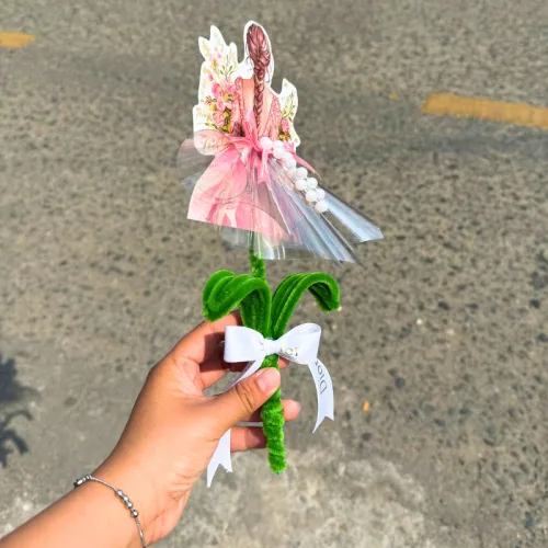 Hoa Gài Tiền - Hoa Gắn Tiền - Hoa Đựng Cô Gái Trong Suốt - Ngẫu Nhiên
