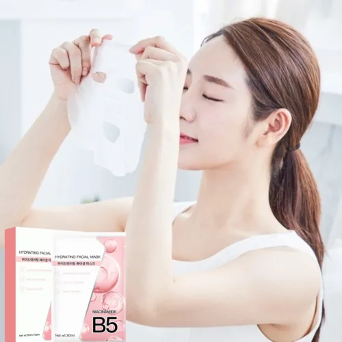 Hộp 10 Miếng Mặt Nạ B5 Hydrating Facial Mask Màu Hồng