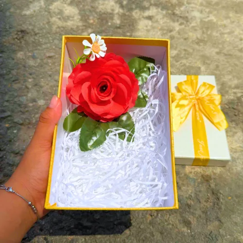 Hộp Quà Giấy Chữ Nhật Lớn Nhiều Màu Nắp Rời Có Thắt Nơ - Hộp Không Có Hoa Rơm