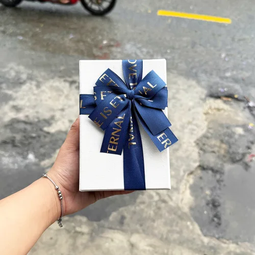 Hộp Quà Giấy Chữ Nhật Nhỏ Nhiều Màu Nắp Rời Có Thắt Nơ - Hộp Không Có Hoa Rơm