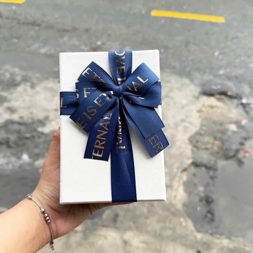 Hộp Quà Giấy Chữ Nhật Nhỏ Nhiều Màu Nắp Rời Có Thắt Nơ - Hộp Không Có Hoa Rơm