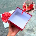 Hộp Quà Giấy Vuông Nhiều Màu Nắp Rời Đính Nơ Xinh - Hộp Vừa Không Có Hoa Rơm