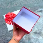 Hộp Quà Giấy Vuông Nhiều Màu Nắp Rời Đính Nơ Xinh - Hộp Vừa Không Có Hoa Rơm