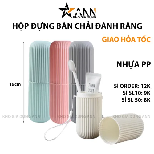 Ống nhựa PP đựng bàn chải và kem đánh răng du lịch 19cm