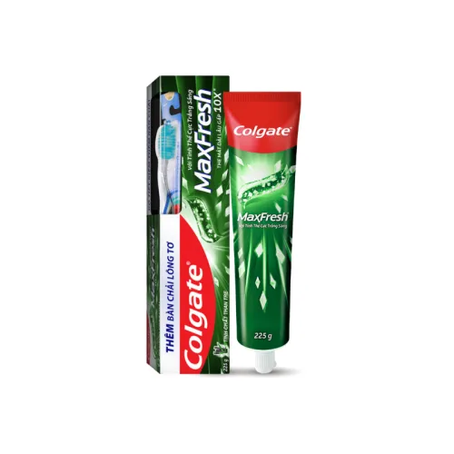Kem Đánh Răng Colgate Maxfresh Tinh Chất Than Tre 225g + Bàn Chải Colgate Lông Mềm