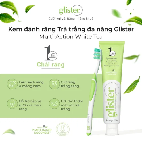 Kem Đánh Răng Amway Glister 200g Màu Xanh Lá - Hỗ Trợ Làm Sạch Mảng Bám Giúp Hơi Thở Thơm Mát