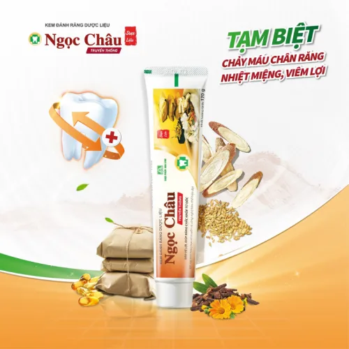 Kem Đánh Răng Ngọc Châu Truyền Thống 170g/Tuýp - Kem Đánh Răng Dược Liệu + Tặng 1 Bài Chải Đánh Răng( Tuýp Lớn)