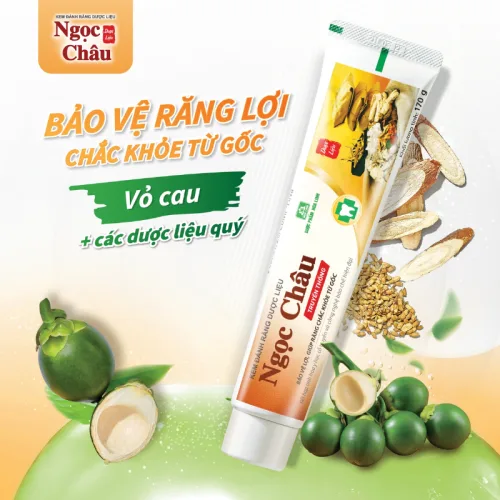 Kem Đánh Răng Ngọc Châu Truyền Thống 170g/Tuýp - Kem Đánh Răng Dược Liệu + Tặng 1 Bài Chải Đánh Răng( Tuýp Lớn)