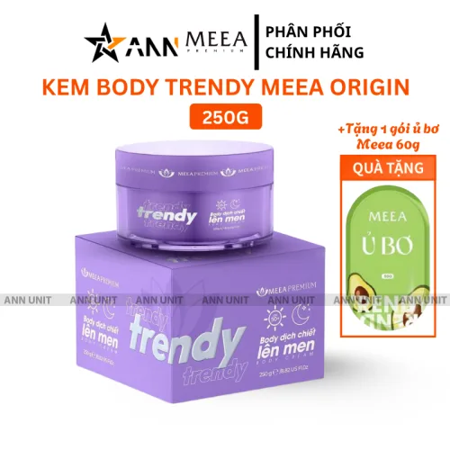 Bảng giá sỉ kem Body Trendy Meea Origin Dịch Chiết Lên Men - Tặng 1 Gói Ủ Bơ Meea