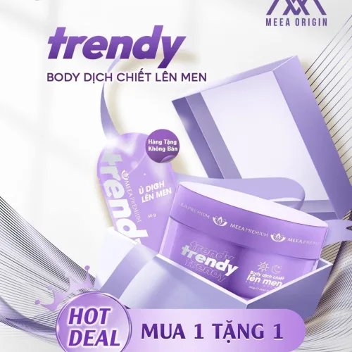 Bảng giá sỉ kem Body Trendy Meea Origin Dịch Chiết Lên Men - Tặng 1 Gói Ủ Bơ Meea
