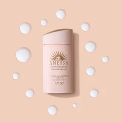 Kem Chống Nắng Anessa Hồng Perfect UV Sunscreen Mild Milk SPF50+/PA++++ Cho Da Nhạy Cảm &amp; Da Trẻ Em 60ml