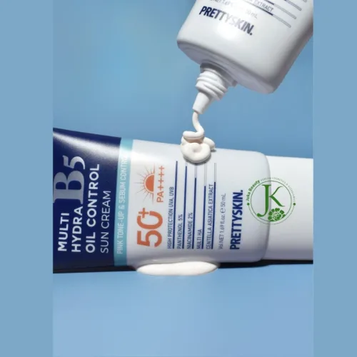PrettySkin B5 Exosome Oil Control kem chống nắng 50ml xanh dương đậm