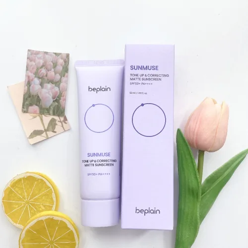 Beplain Sunmuse Tone Up kem chống nắng màu tím nhạt cho da dầu 50ml