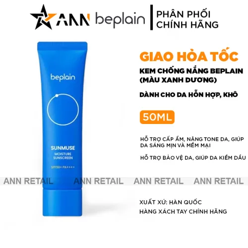 Đánh giá kem Chống Nắng Beplain Sunmuse Xanh Dương - Dành Cho Da Hỗn Hợp Và Khô 50ml